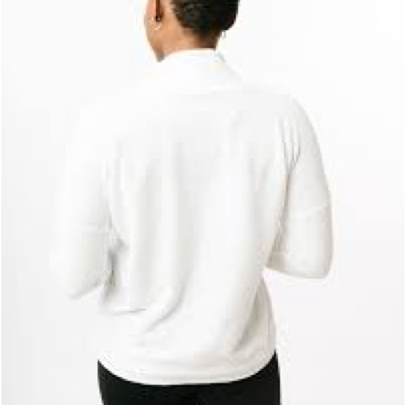 ZYIA White Pocket Drawstring Mock Hoodie - Picture 4 of 5